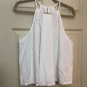 Cropped white eyelet halter, NSR for stitch fix